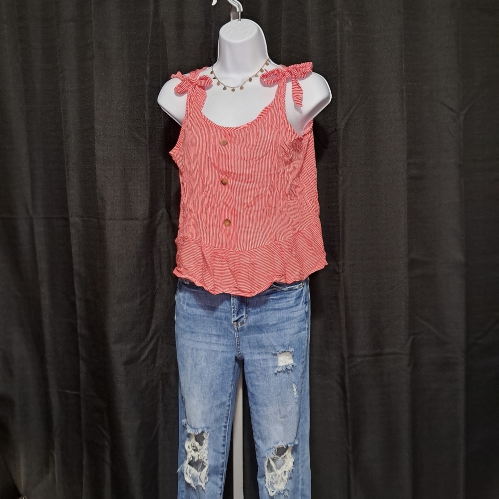 Red Striped Women's Top
